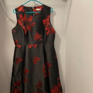 Calvin Klein black and red cocktail dress